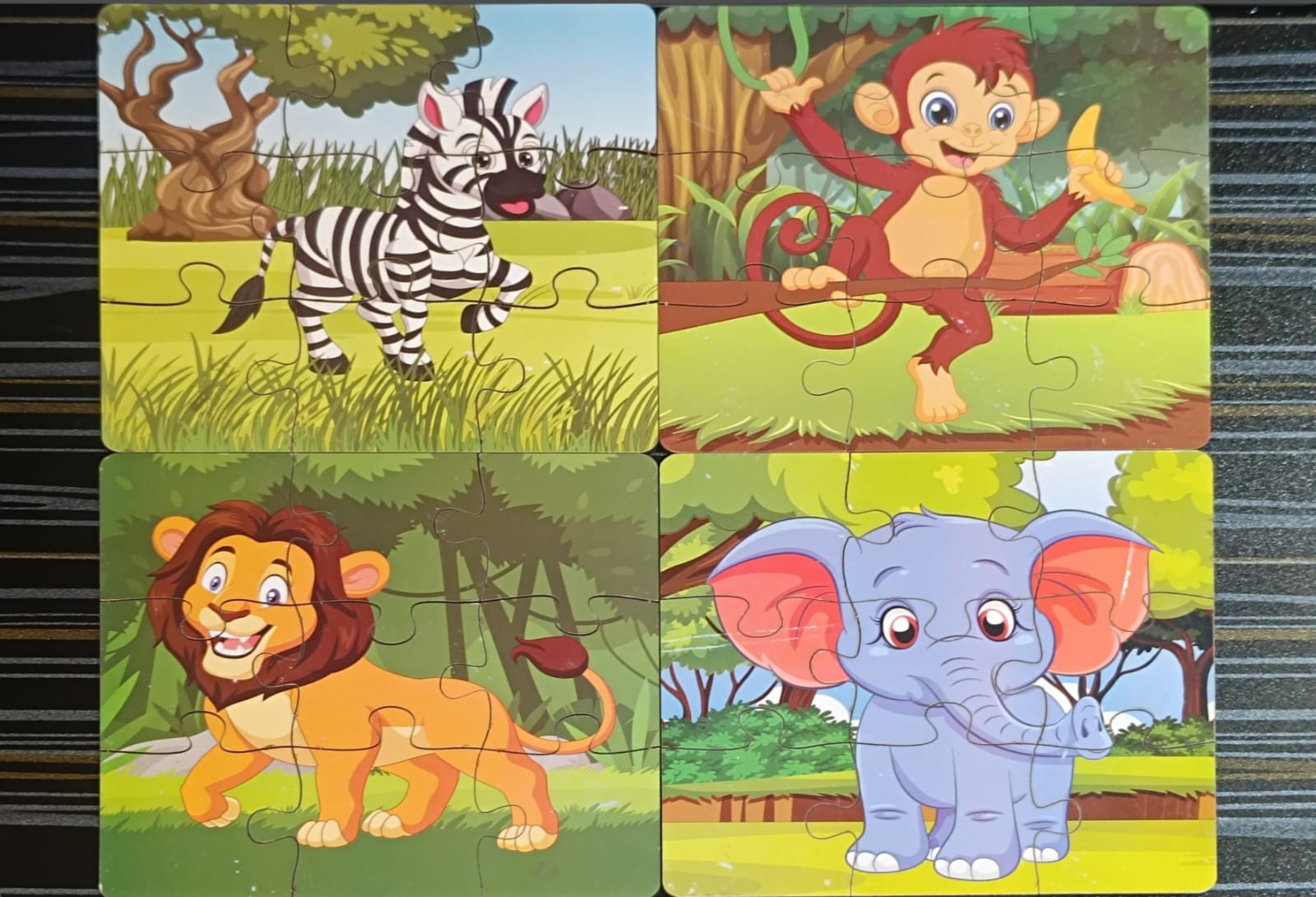 Wooden Animal Puzzle (Pack of 4)