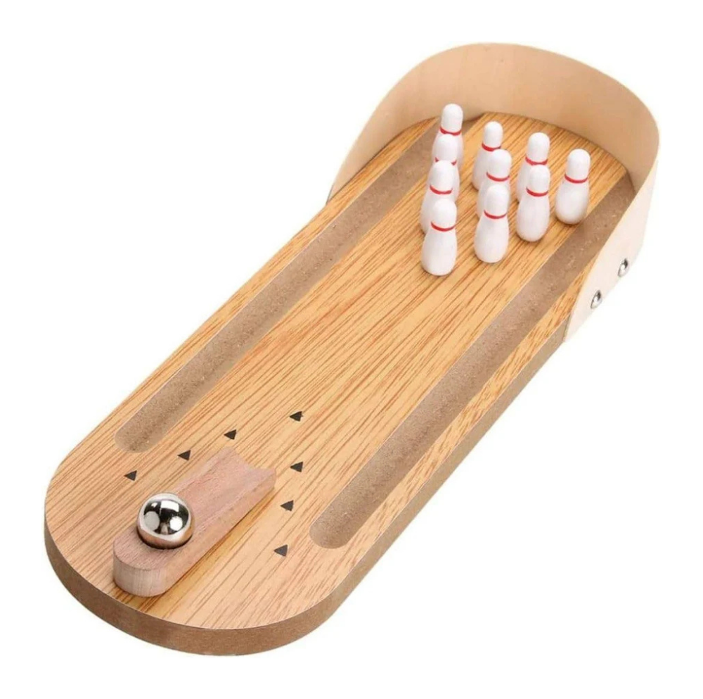 Mini Wooden Bowling Game