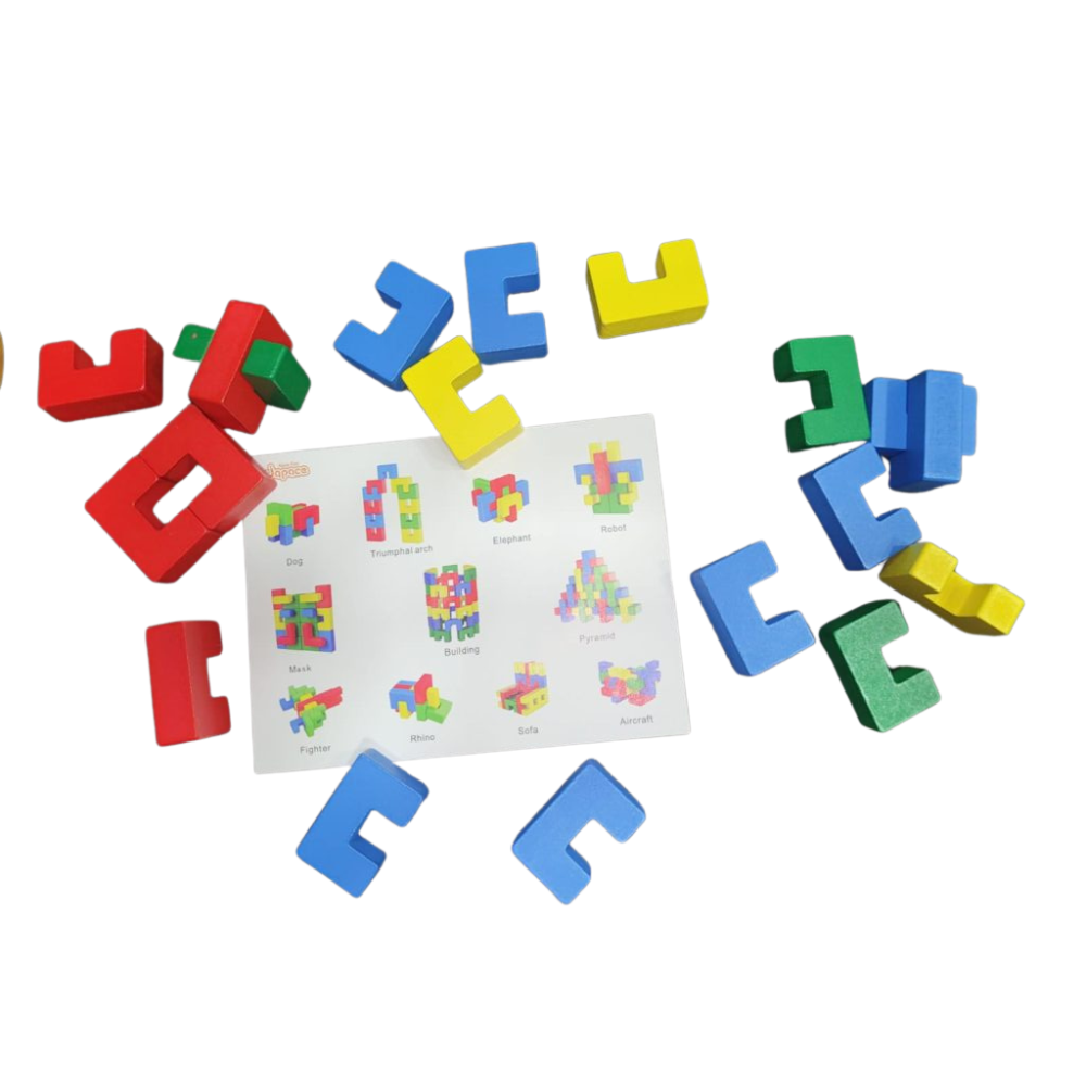Wooden Creative Interlocking Block Set