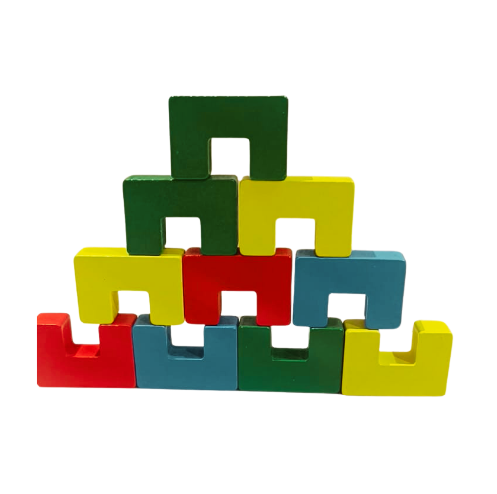 Wooden Creative Interlocking Block Set
