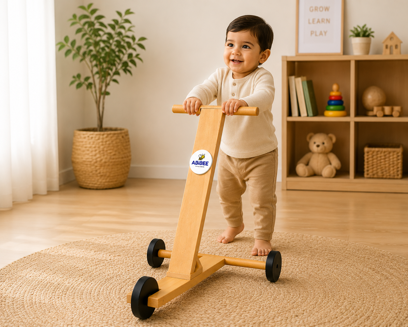 AbiBee Wooden Baby Walker