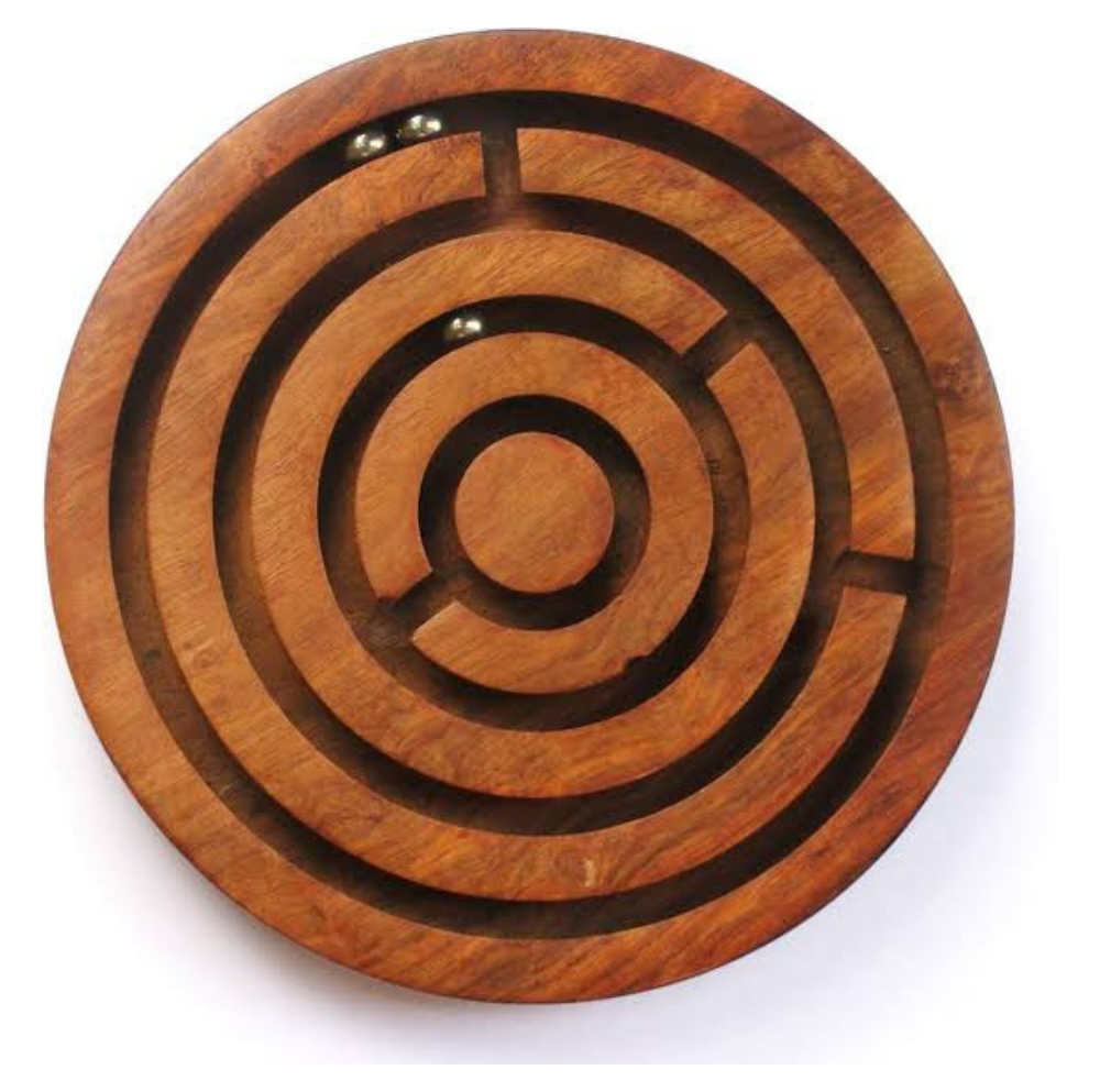 Wooden Circular Maze Board