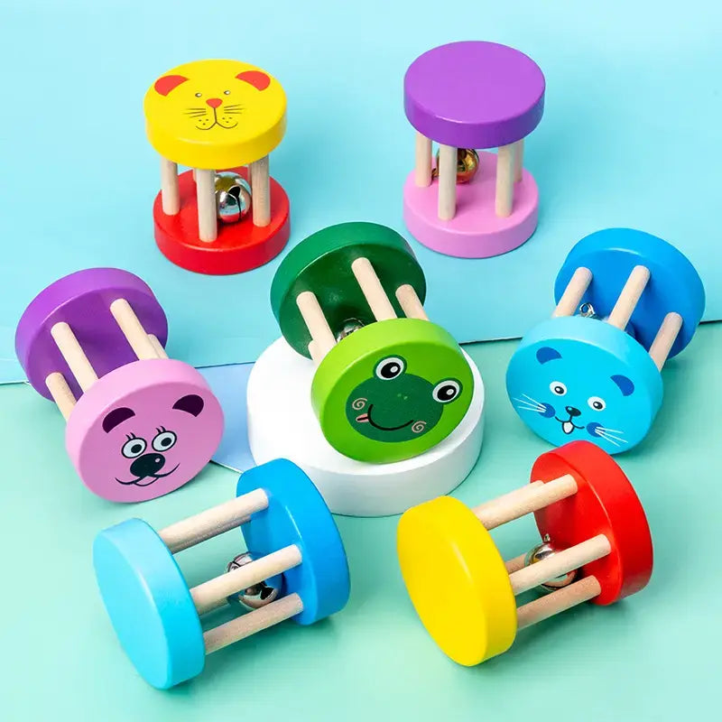 Five pillar shaking wooden bell toy for babies- fun and musical! (1pc)