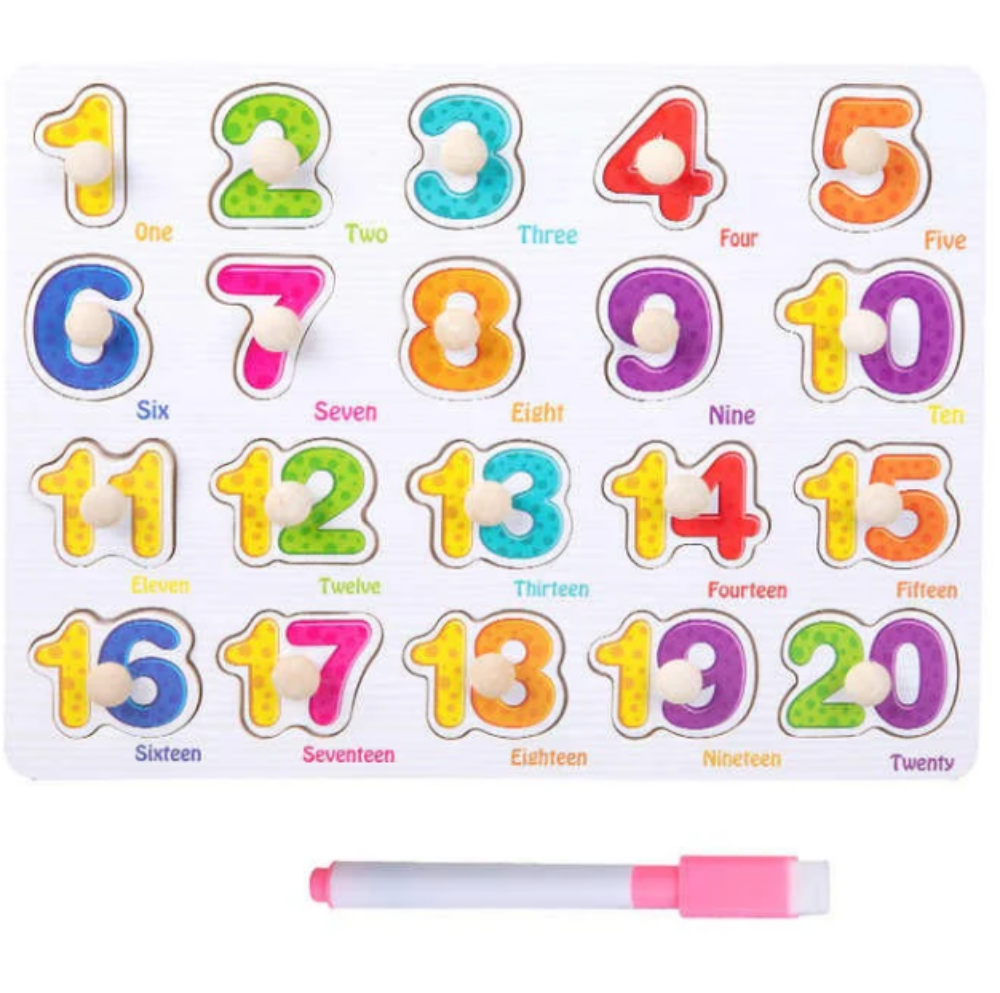 Educational Wooden Peg Board with Marker