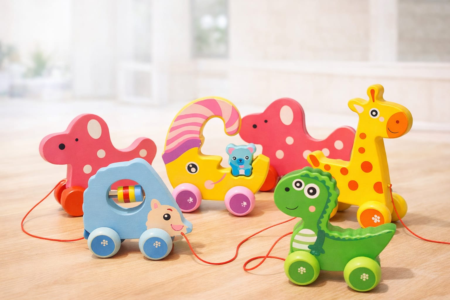 Wooden Pull Along Animal Toy (1pc)