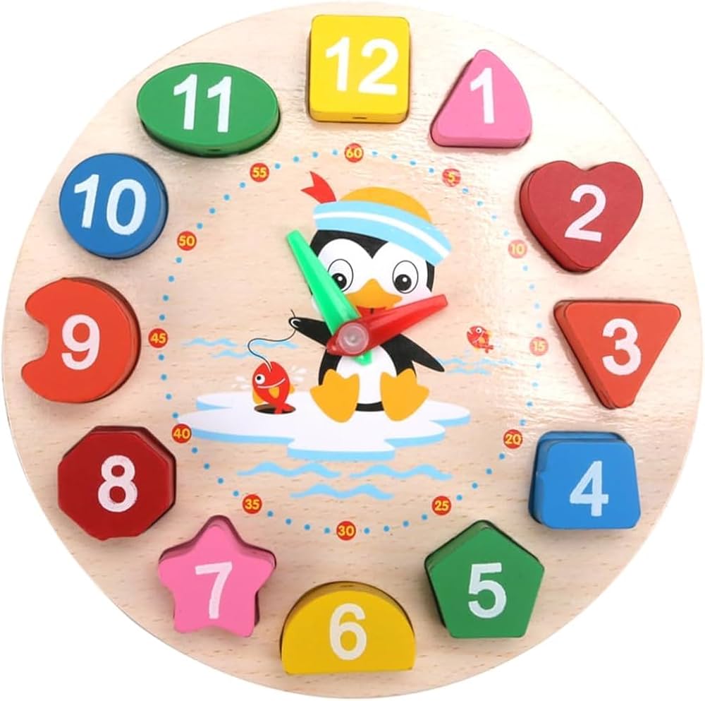 Wooden Learning Clock & Shape Sorter